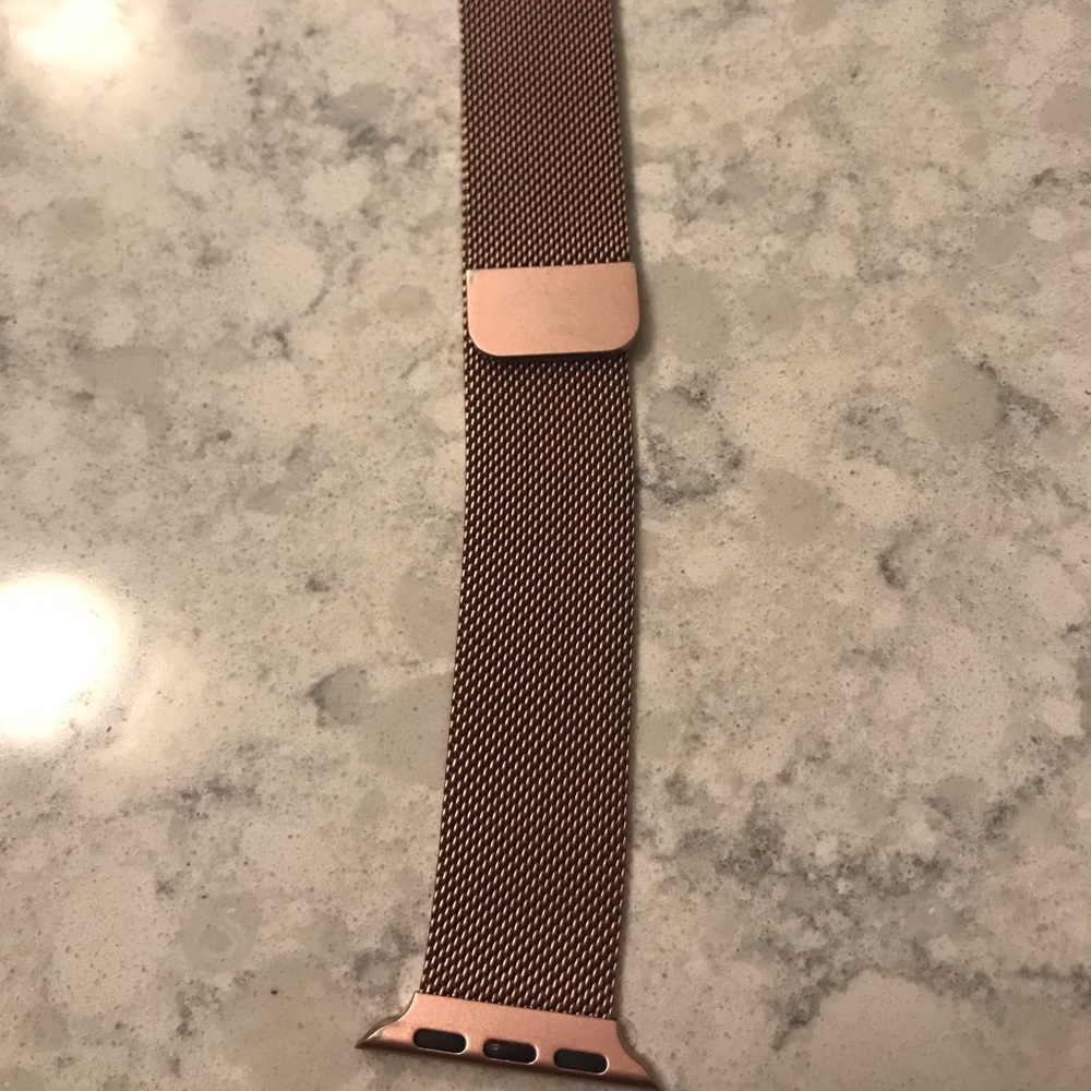 Rose gold tone watch band fits Apple 38mm